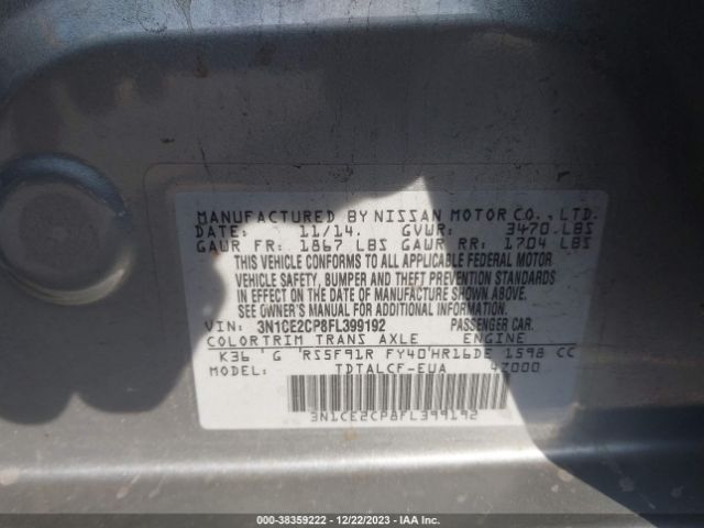 Photo 8 VIN: 3N1CE2CP8FL399192 - NISSAN VERSA NOTE 