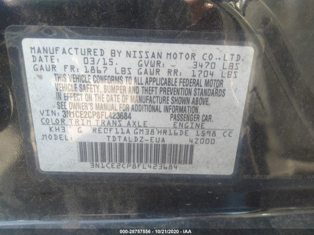 Photo 8 VIN: 3N1CE2CP8FL423684 - NISSAN VERSA NOTE 