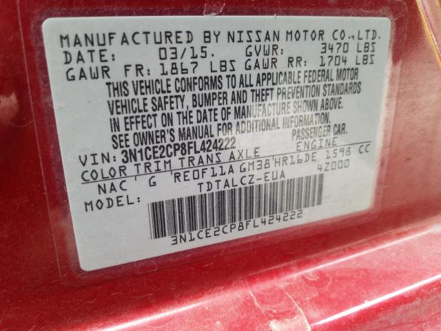 Photo 9 VIN: 3N1CE2CP8FL424222 - NISSAN VERSA NOTE 