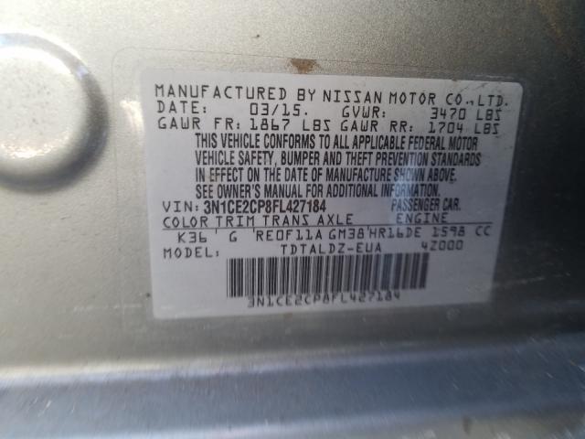 Photo 9 VIN: 3N1CE2CP8FL427184 - NISSAN VERSA NOTE 