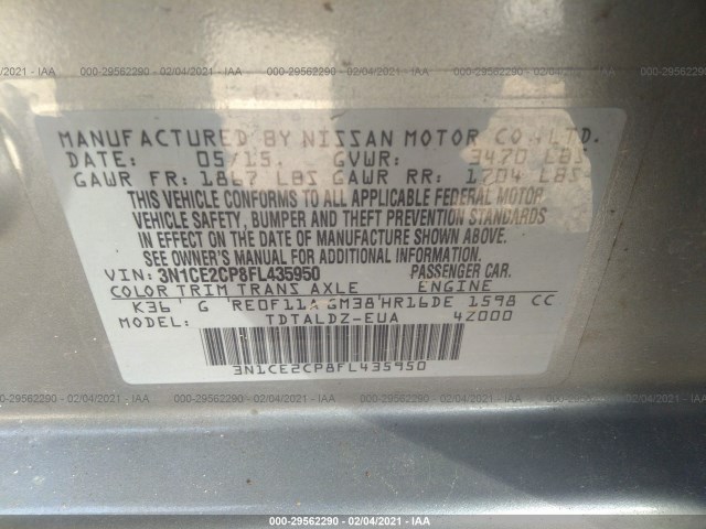 Photo 8 VIN: 3N1CE2CP8FL435950 - NISSAN VERSA NOTE 