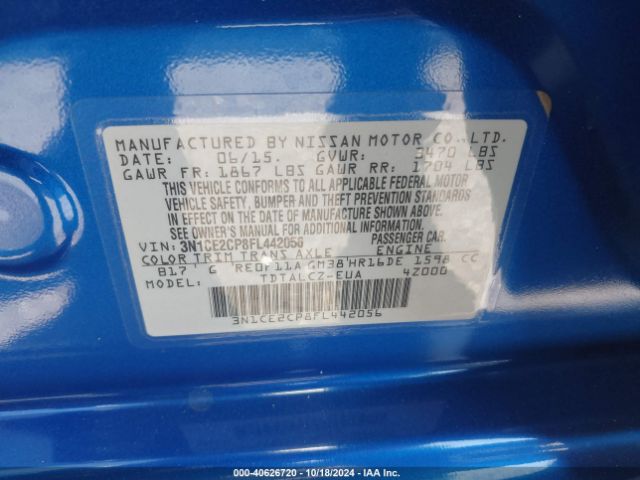 Photo 8 VIN: 3N1CE2CP8FL442056 - NISSAN VERSA NOTE 