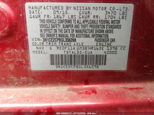 Photo 8 VIN: 3N1CE2CP8GL356098 - NISSAN VERSA NOTE 