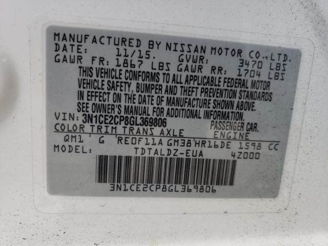 Photo 9 VIN: 3N1CE2CP8GL369806 - NISSAN VERSA NOTE 