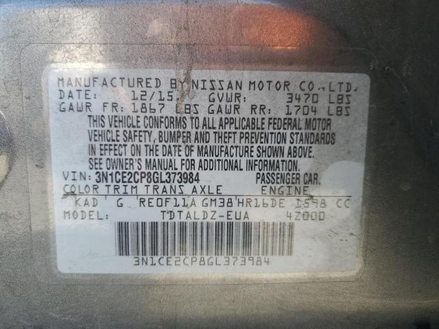 Photo 12 VIN: 3N1CE2CP8GL373984 - NISSAN VERSA 