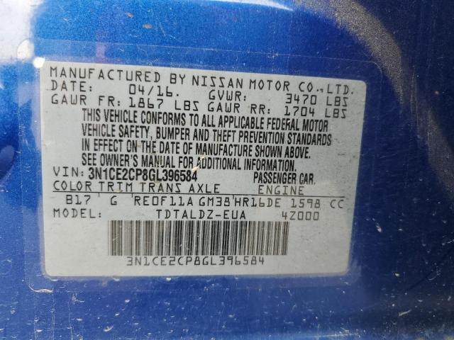 Photo 11 VIN: 3N1CE2CP8GL396584 - NISSAN VERSA NOTE 