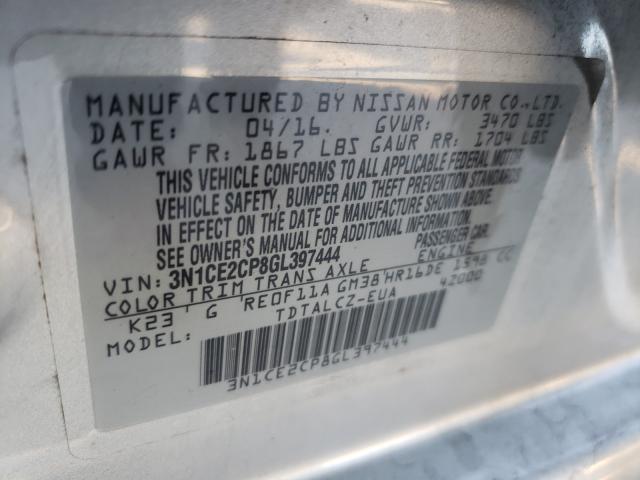 Photo 9 VIN: 3N1CE2CP8GL397444 - NISSAN VERSA NOTE 