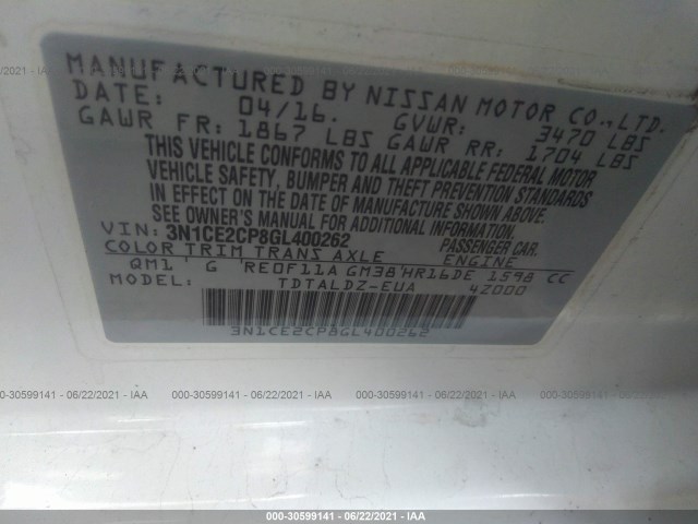 Photo 8 VIN: 3N1CE2CP8GL400262 - NISSAN VERSA NOTE 