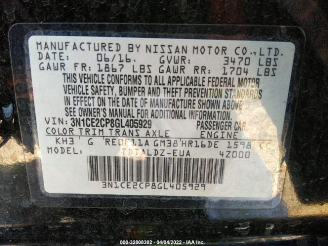 Photo 8 VIN: 3N1CE2CP8GL405929 - NISSAN VERSA NOTE 