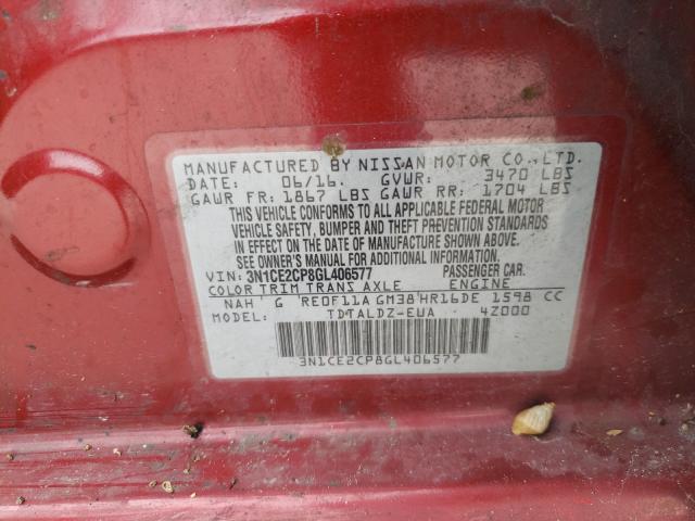 Photo 9 VIN: 3N1CE2CP8GL406577 - NISSAN VERSA NOTE 