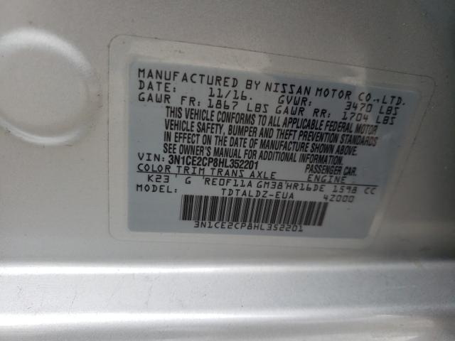 Photo 9 VIN: 3N1CE2CP8HL352201 - NISSAN VERSA-NOTE 