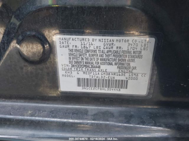 Photo 8 VIN: 3N1CE2CP8HL354448 - NISSAN VERSA NOTE 