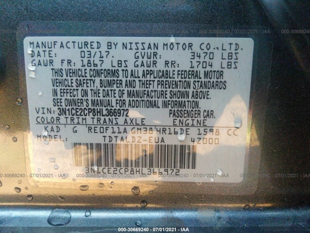 Photo 8 VIN: 3N1CE2CP8HL366972 - NISSAN VERSA NOTE 