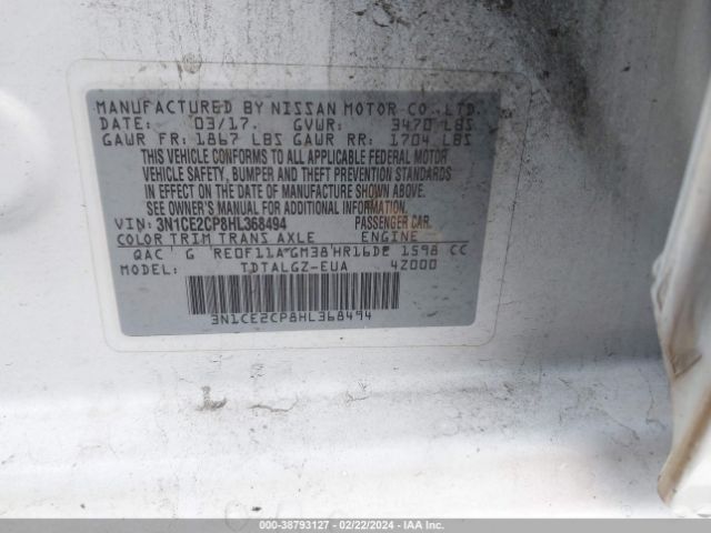 Photo 8 VIN: 3N1CE2CP8HL368494 - NISSAN VERSA NOTE 