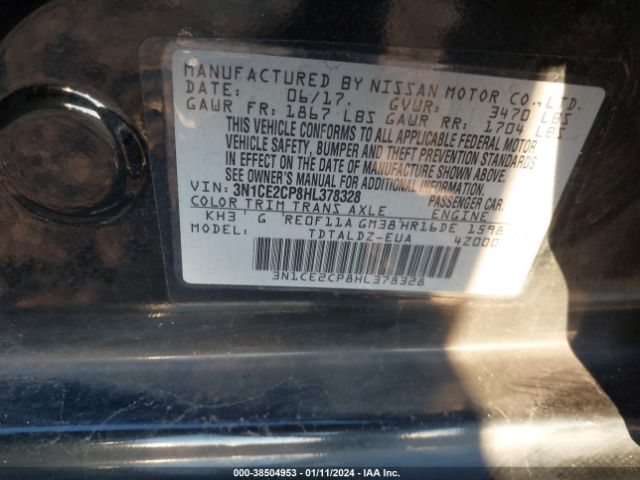 Photo 8 VIN: 3N1CE2CP8HL378328 - NISSAN VERSA NOTE 