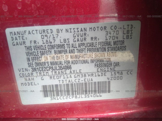 Photo 8 VIN: 3N1CE2CP8JL354066 - NISSAN VERSA NOTE 