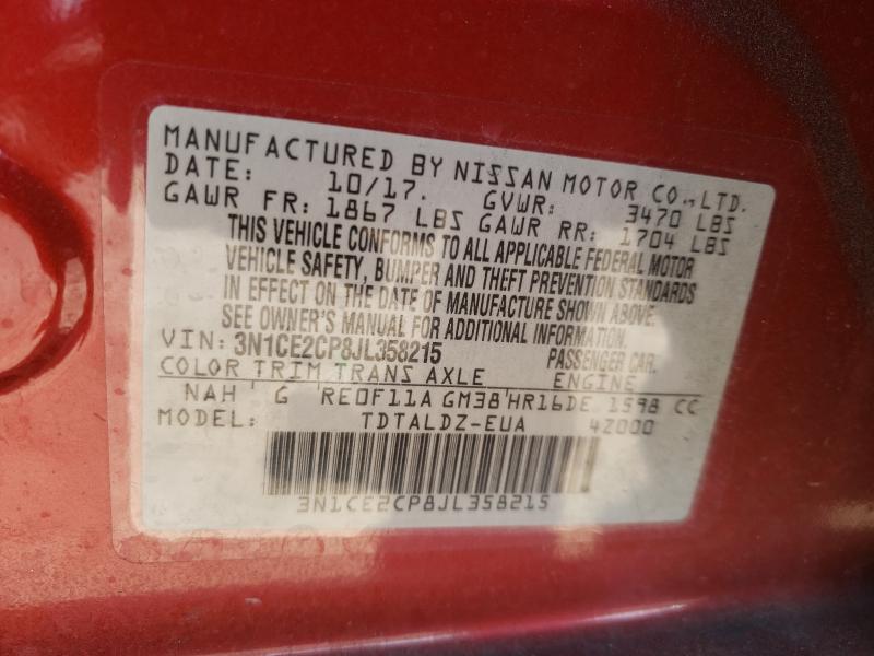 Photo 9 VIN: 3N1CE2CP8JL358215 - NISSAN VERSA NOTE 