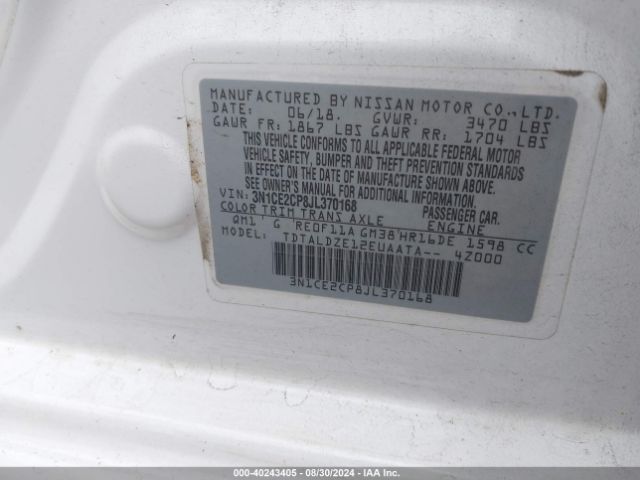 Photo 8 VIN: 3N1CE2CP8JL370168 - NISSAN VERSA NOTE 