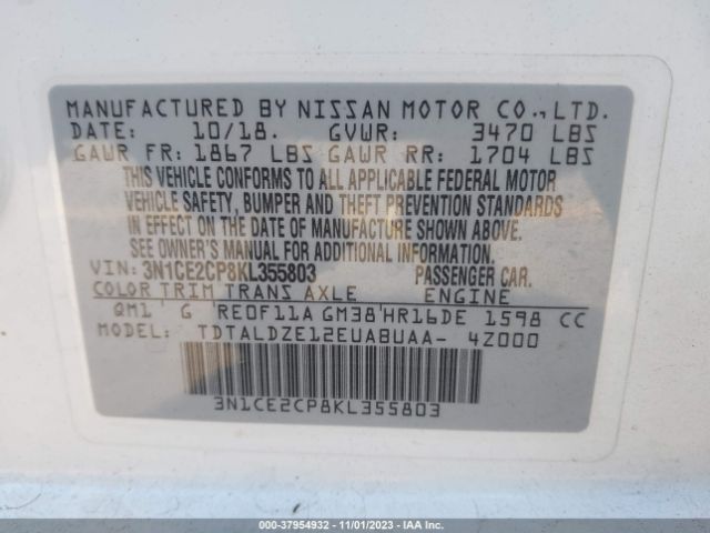 Photo 8 VIN: 3N1CE2CP8KL355803 - NISSAN VERSA NOTE 