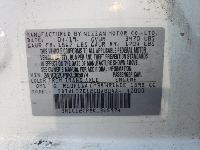 Photo 9 VIN: 3N1CE2CP8KL365974 - NISSAN VERSA NOTE 