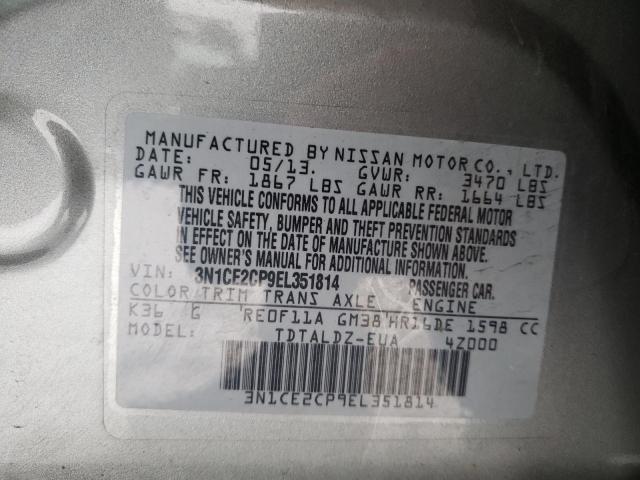 Photo 9 VIN: 3N1CE2CP9EL351814 - NISSAN VERSA NOTE 