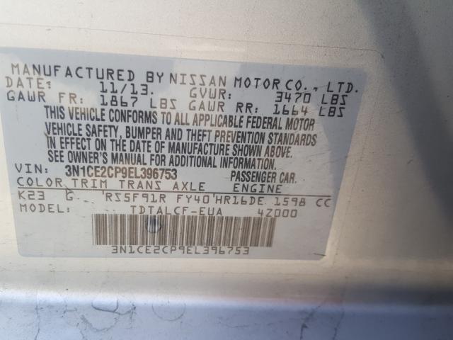 Photo 9 VIN: 3N1CE2CP9EL396753 - NISSAN VERSA NOTE 