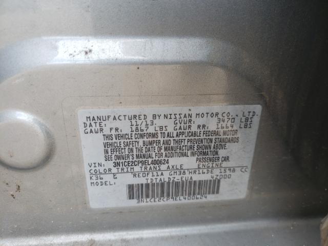 Photo 9 VIN: 3N1CE2CP9EL400624 - NISSAN VERSA NOTE 