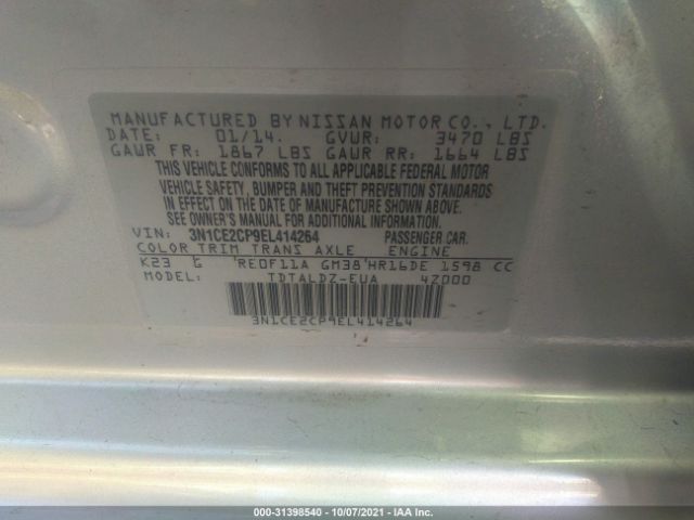 Photo 8 VIN: 3N1CE2CP9EL414264 - NISSAN VERSA NOTE 