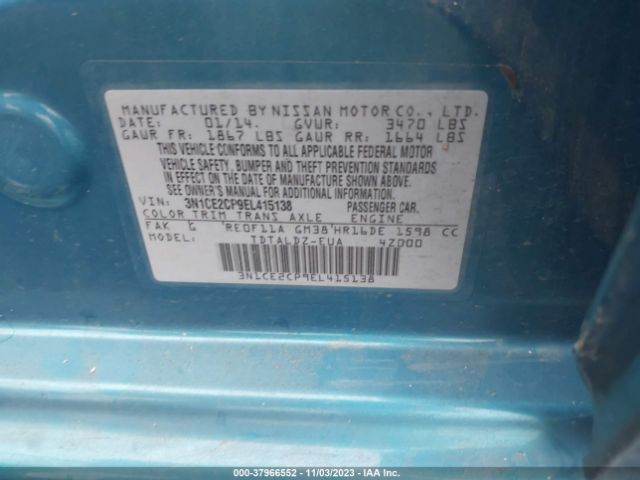 Photo 8 VIN: 3N1CE2CP9EL415138 - NISSAN VERSA NOTE 