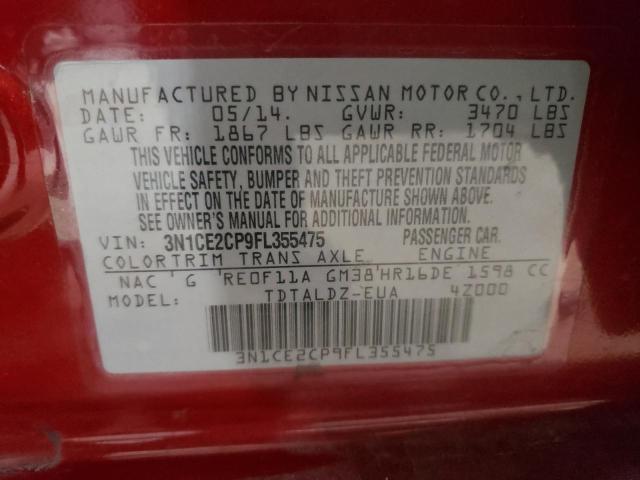 Photo 9 VIN: 3N1CE2CP9FL355475 - NISSAN VERSA NOTE 