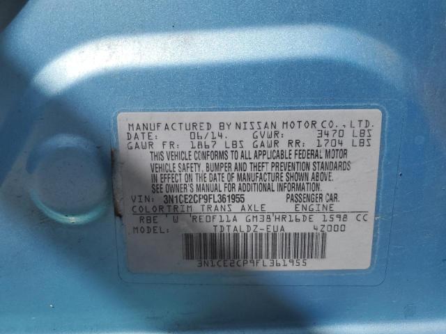 Photo 12 VIN: 3N1CE2CP9FL361955 - NISSAN VERSA 