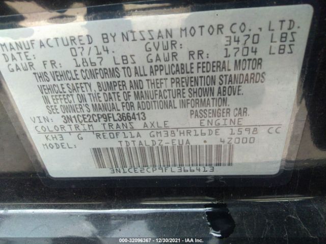 Photo 8 VIN: 3N1CE2CP9FL366413 - NISSAN VERSA NOTE 