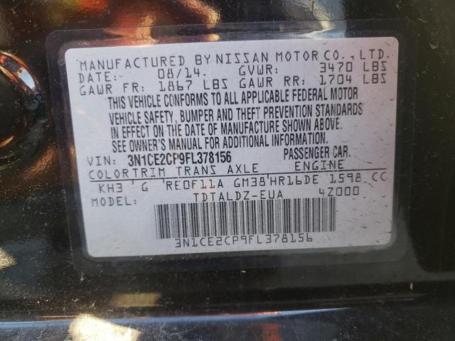 Photo 9 VIN: 3N1CE2CP9FL378156 - NISSAN VERSA NOTE 