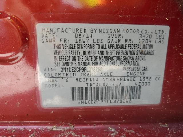 Photo 9 VIN: 3N1CE2CP9FL378268 - NISSAN VERSA 