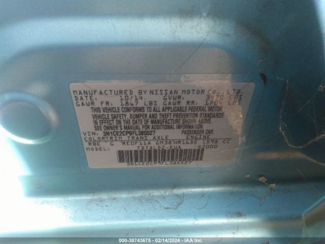 Photo 8 VIN: 3N1CE2CP9FL385527 - NISSAN VERSA NOTE 