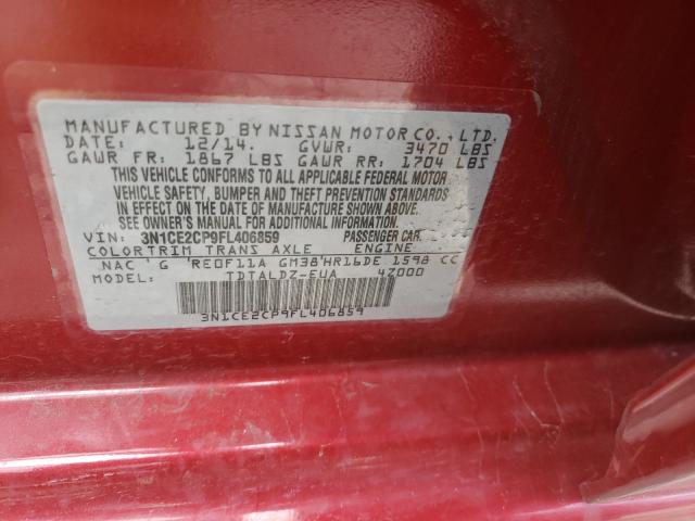 Photo 9 VIN: 3N1CE2CP9FL406859 - NISSAN VERSA NOTE 