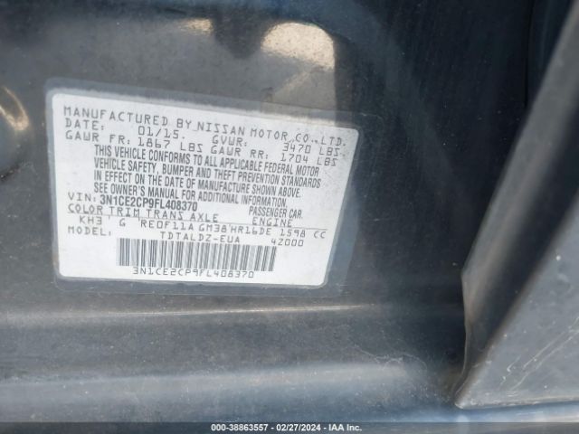 Photo 8 VIN: 3N1CE2CP9FL408370 - NISSAN VERSA NOTE 