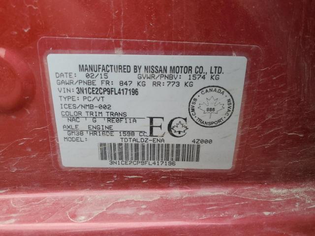 Photo 11 VIN: 3N1CE2CP9FL417196 - NISSAN VERSA NOTE 