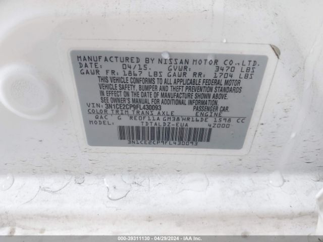 Photo 8 VIN: 3N1CE2CP9FL430093 - NISSAN VERSA NOTE 