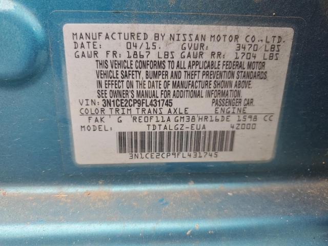 Photo 12 VIN: 3N1CE2CP9FL431745 - NISSAN VERSA 