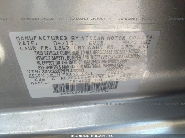 Photo 8 VIN: 3N1CE2CP9FL432393 - NISSAN VERSA NOTE 