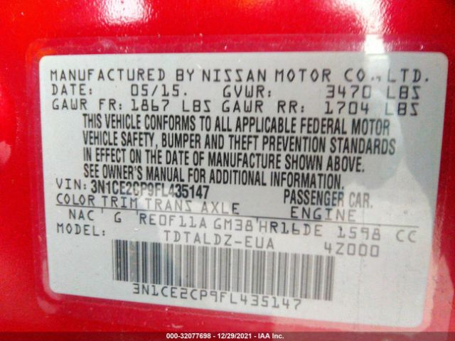 Photo 8 VIN: 3N1CE2CP9FL435147 - NISSAN VERSA NOTE 