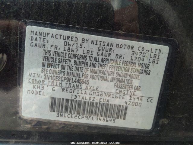 Photo 8 VIN: 3N1CE2CP9FL445645 - NISSAN VERSA NOTE 