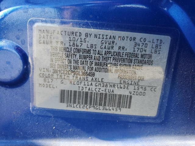 Photo 11 VIN: 3N1CE2CP9GL366459 - NISSAN VERSA 