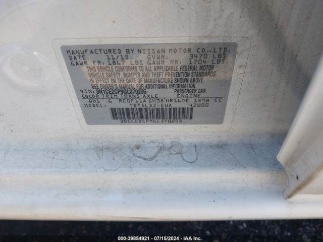 Photo 8 VIN: 3N1CE2CP9GL370205 - NISSAN VERSA NOTE 