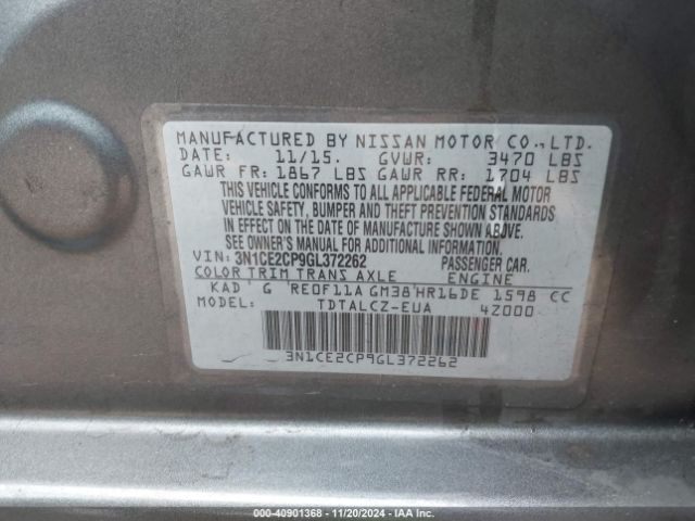 Photo 8 VIN: 3N1CE2CP9GL372262 - NISSAN VERSA NOTE 