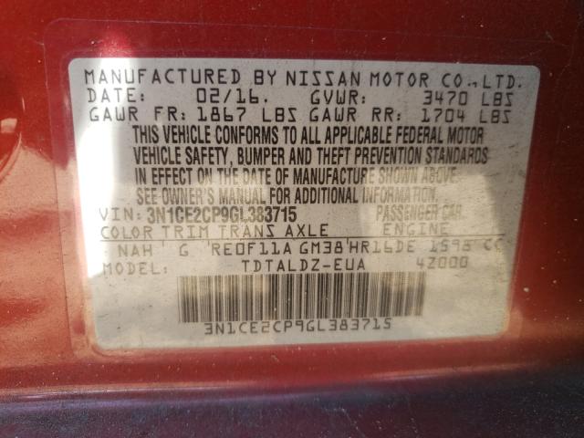 Photo 9 VIN: 3N1CE2CP9GL383715 - NISSAN VERSA NOTE 