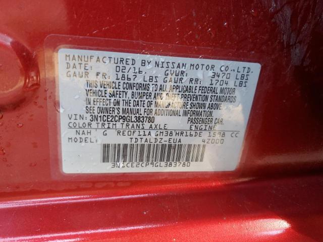 Photo 12 VIN: 3N1CE2CP9GL383780 - NISSAN VERSA 