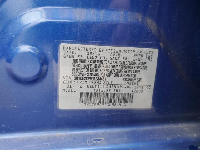 Photo 11 VIN: 3N1CE2CP9GL384461 - NISSAN VERSA 