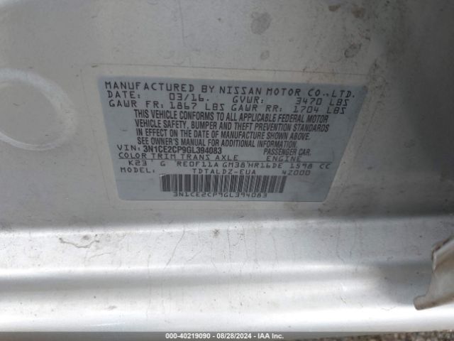 Photo 8 VIN: 3N1CE2CP9GL394083 - NISSAN VERSA NOTE 